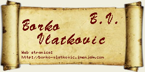 Borko Vlatković vizit kartica